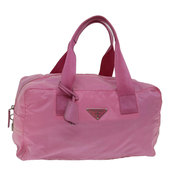 PRADA Boston Bag Nylon Pink Auth ac2870 - Picture 1 of 16